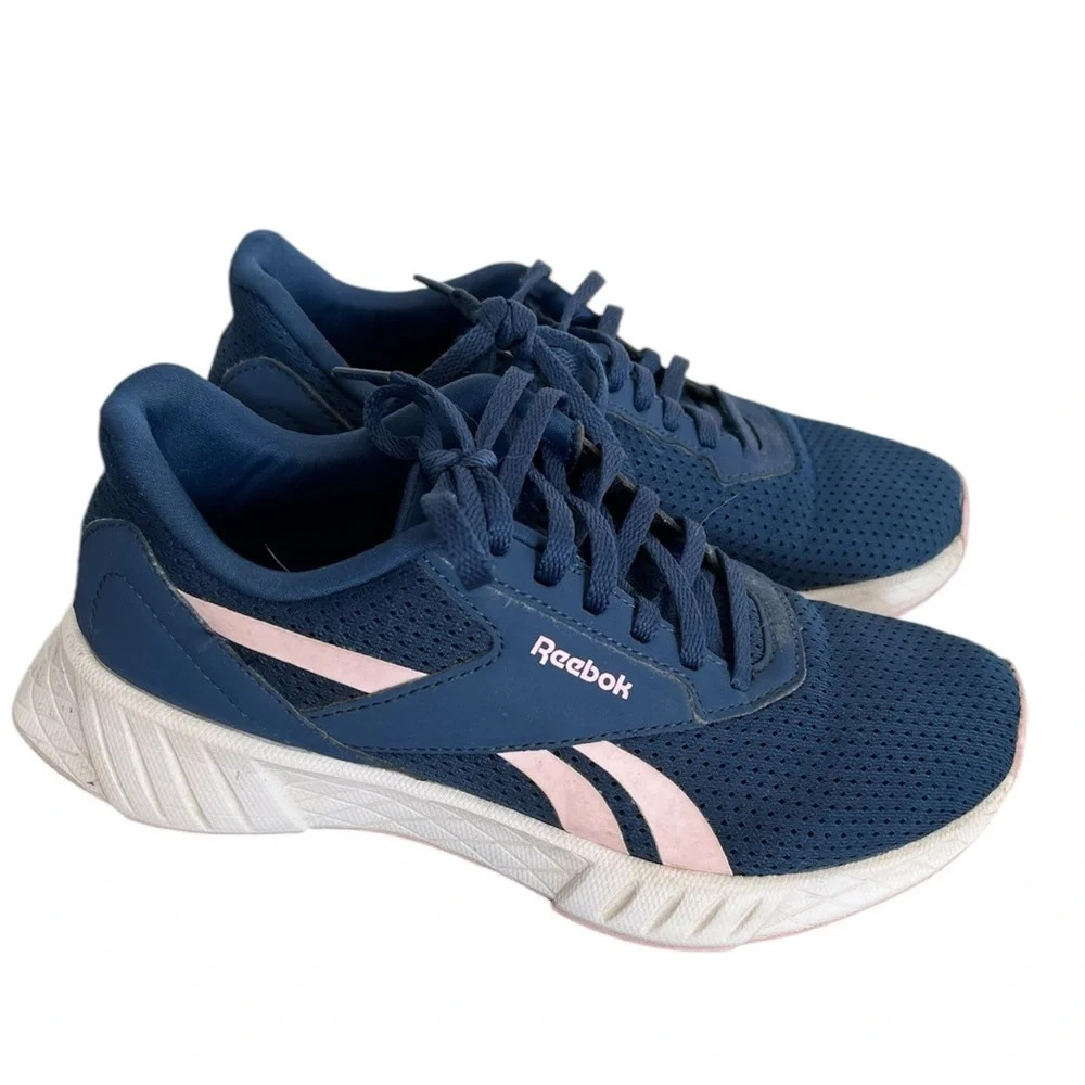 Reebok navy blue and pink running shoes size 6